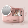 Makeup Box With 360° Rotating Lighted And Fan